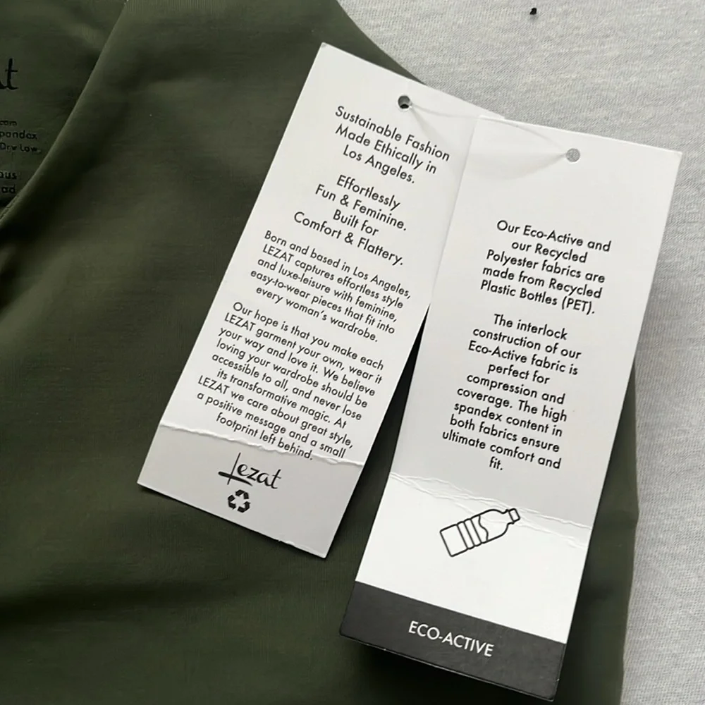NWT Lezat eco-active, sustainable, activewear, workout set, olive green, Size S - Picture 10 of 16